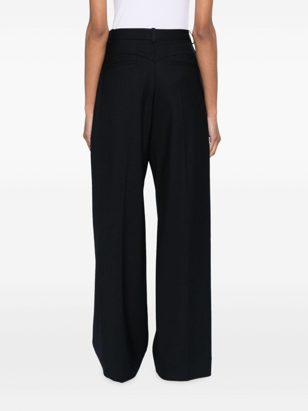 pleat-detailing wide-leg trousers - 4