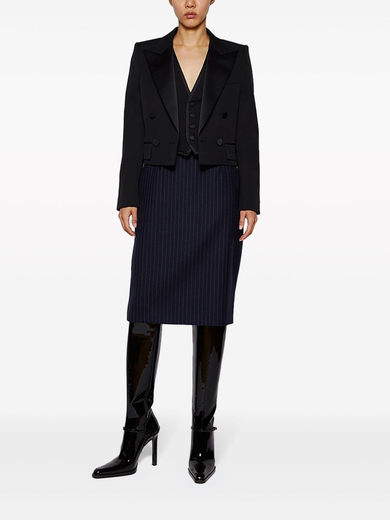 SAINT LAURENT pinstripe-pattern silk skirt outlook