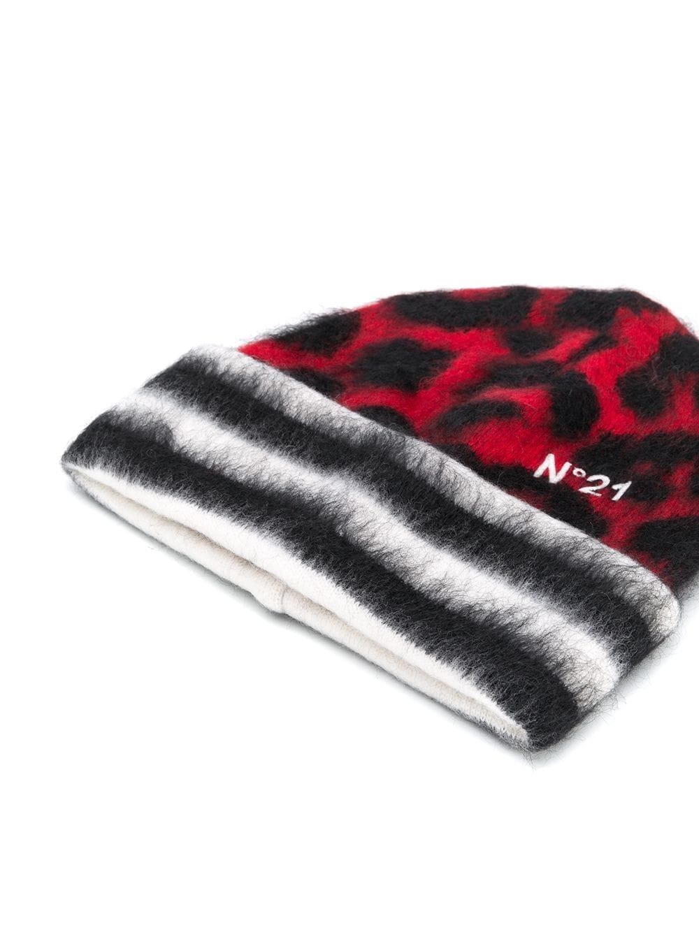 Crystal-Embellished Zebra-Jacquard Beanie  - 2