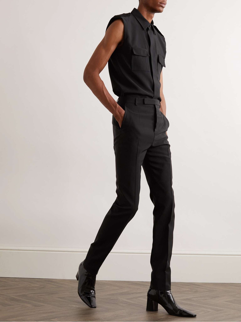 SAINT LAURENT Slim-Fit Faille Trousers outlook