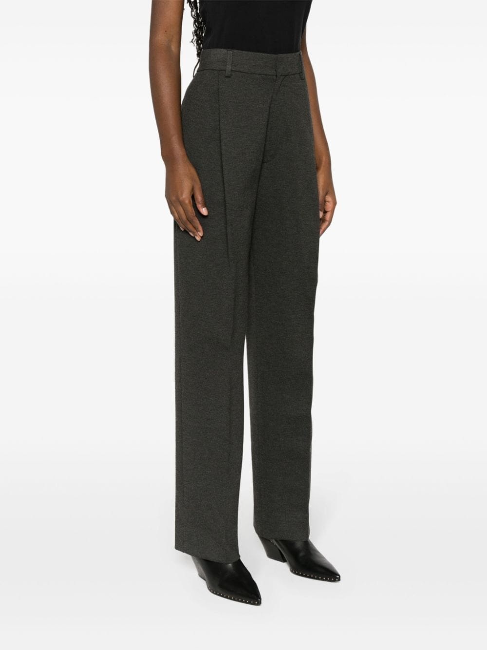 pleated straight-leg trousers - 3