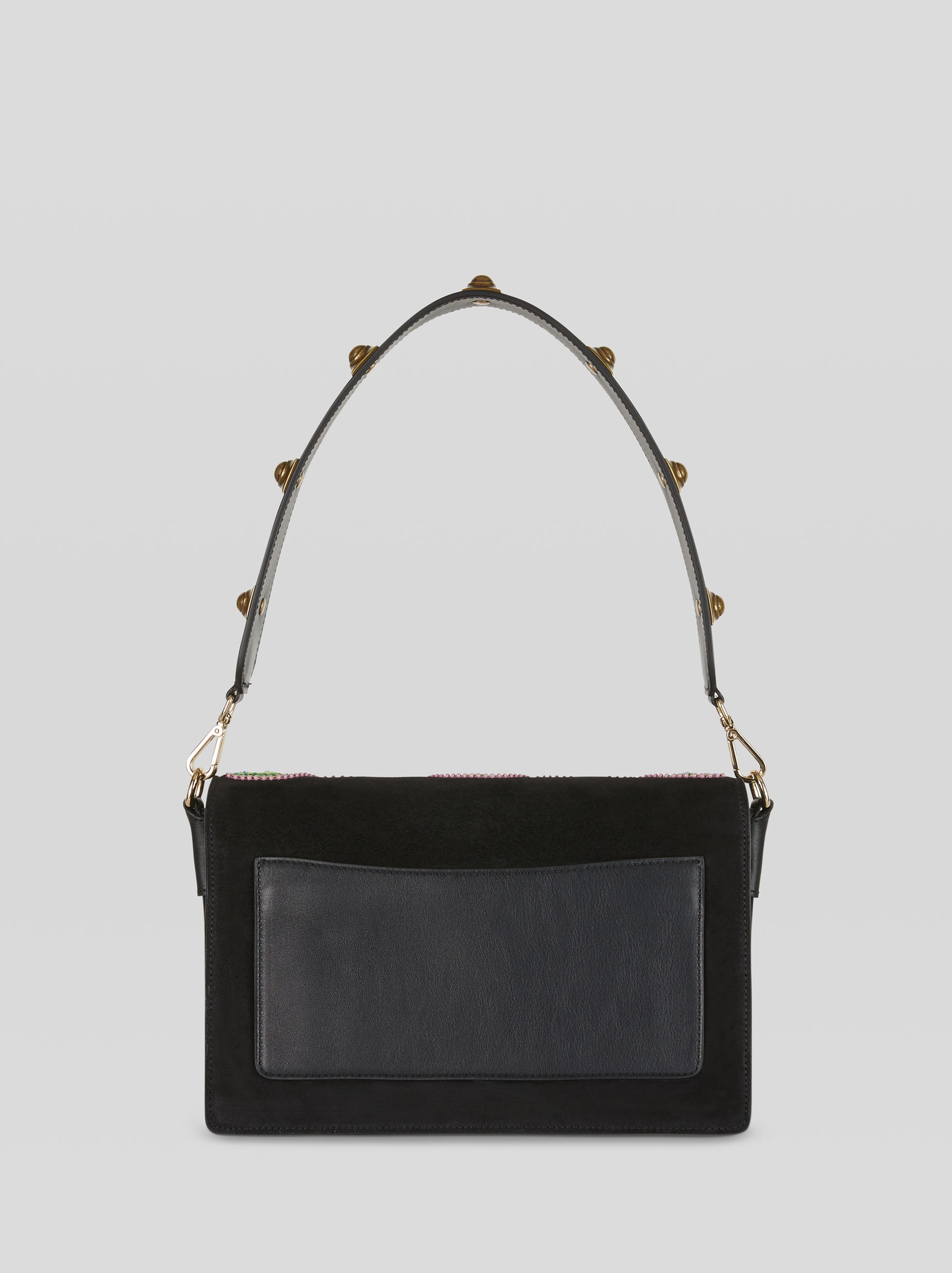 CROWN ME EMBROIDERED SUEDE SHOULDER BAG - 3