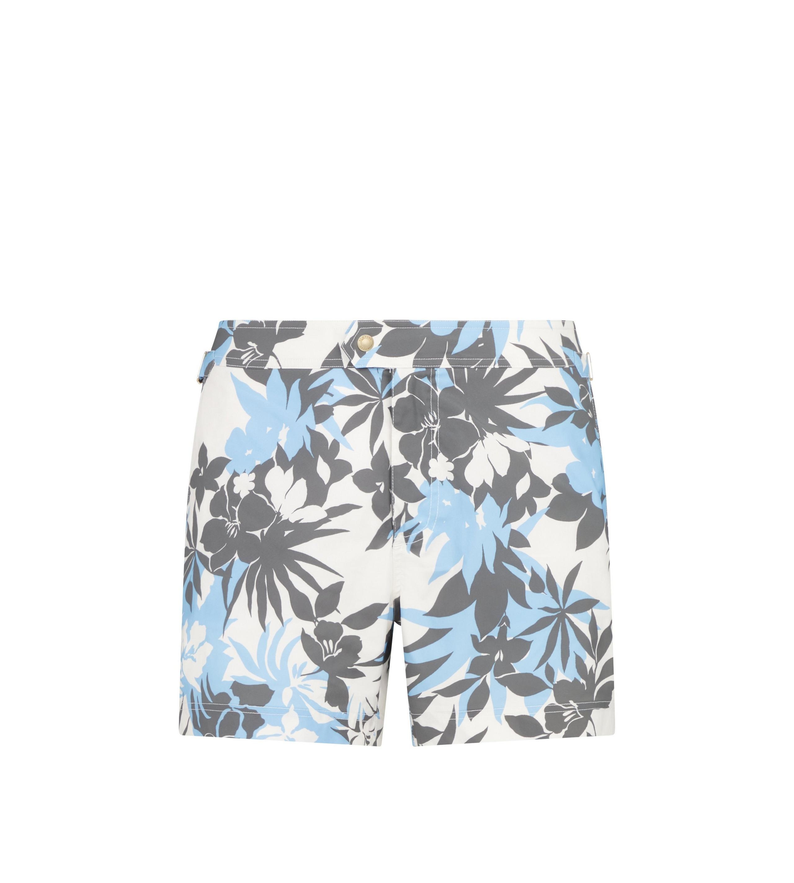 TROPICAL FLOWER PRINT SWIM SHORT - 1