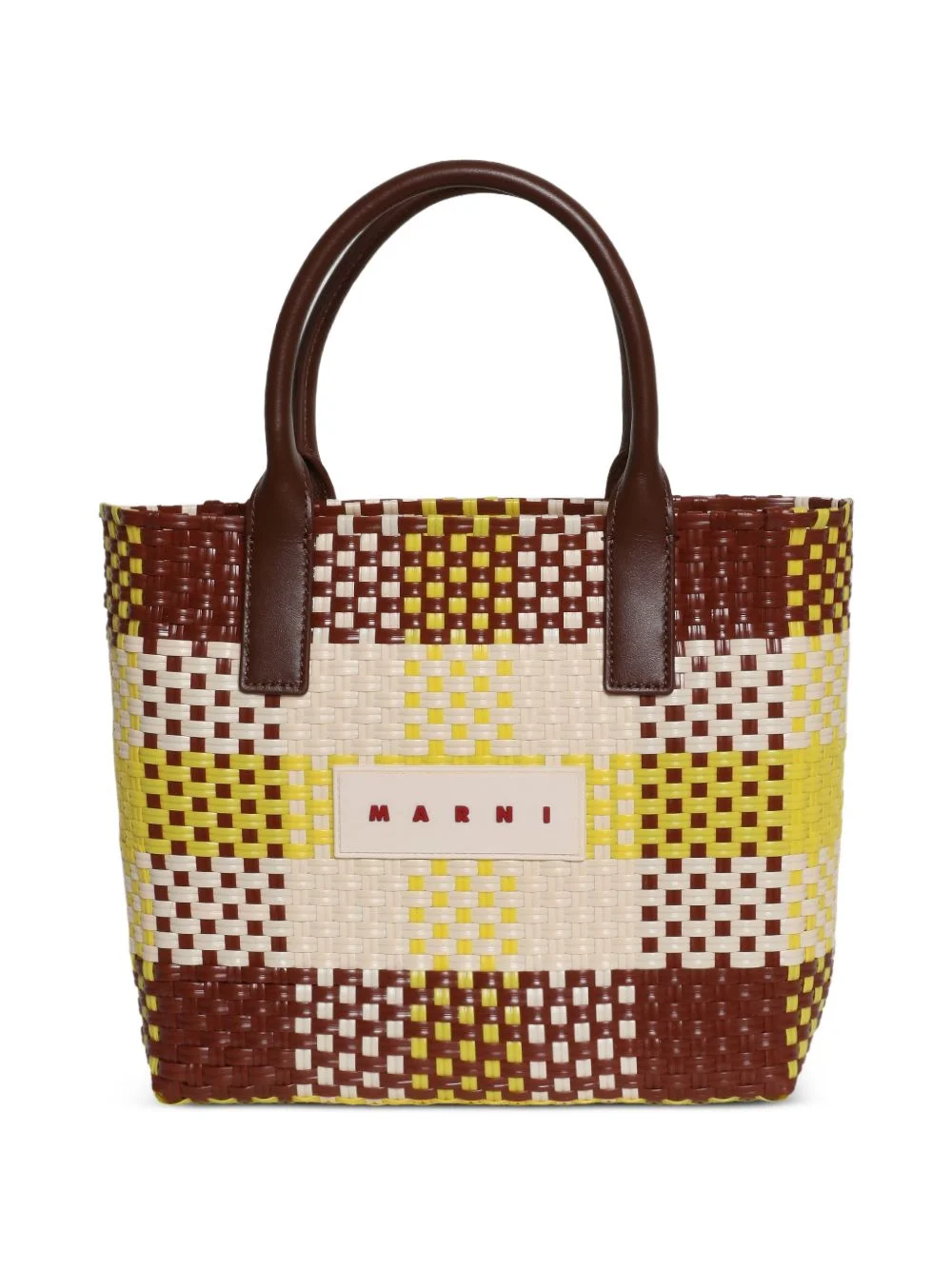 woven top-handle tote bag - 1