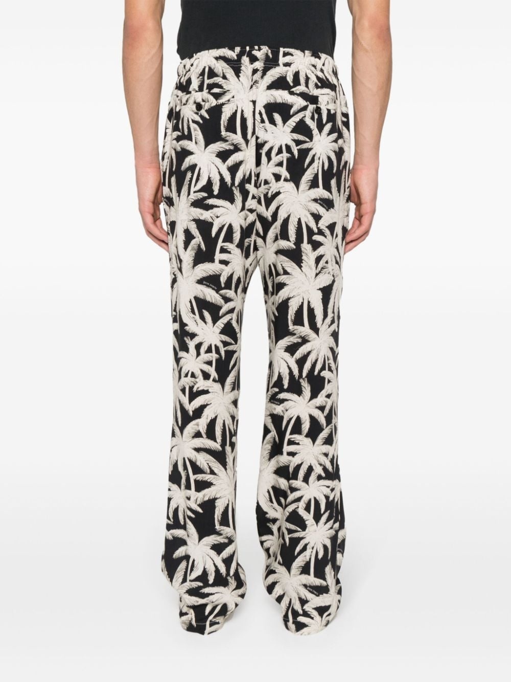 palm-tree print loose trousers - 4