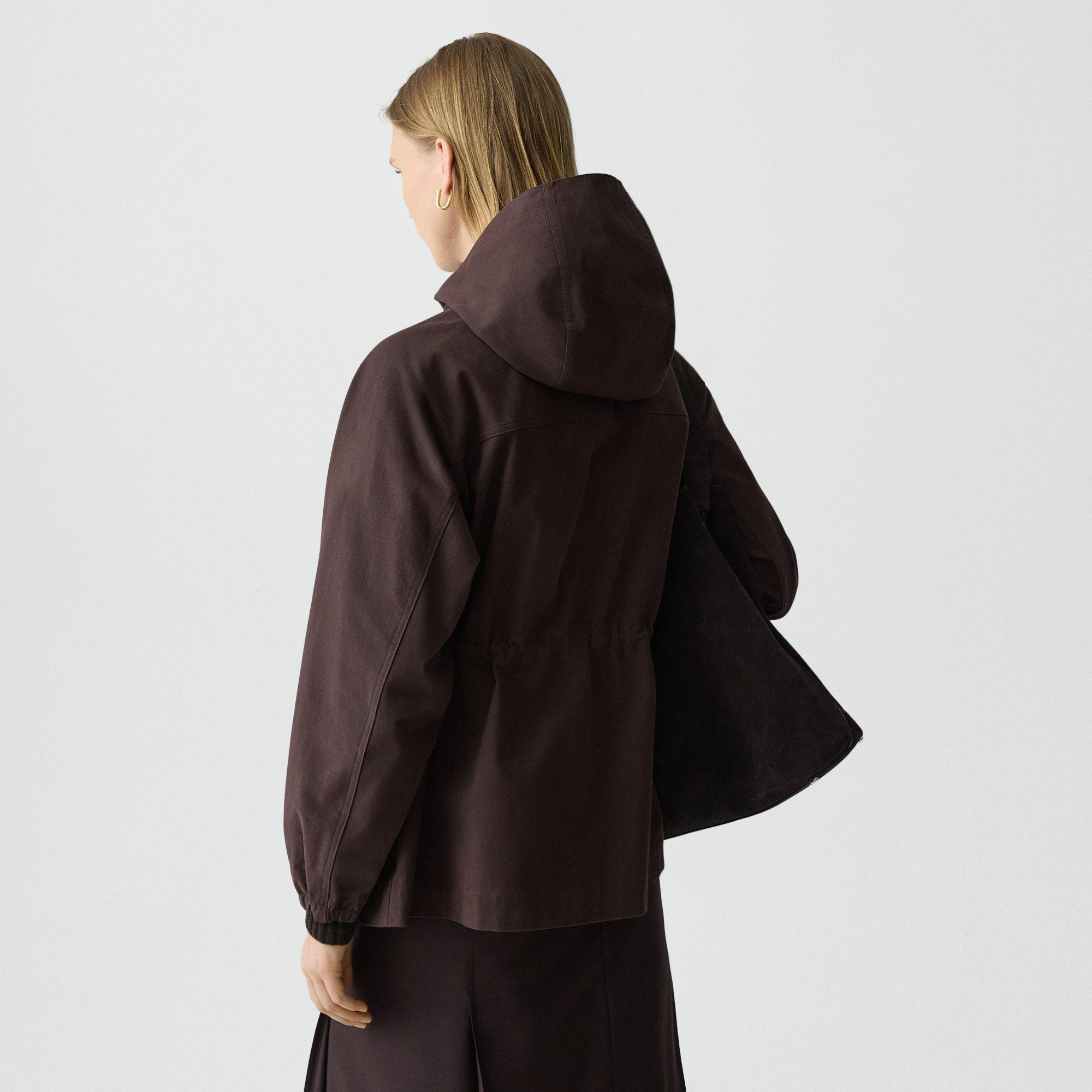 Cinched Windbreaker Jacket in Brushed Chino - 4