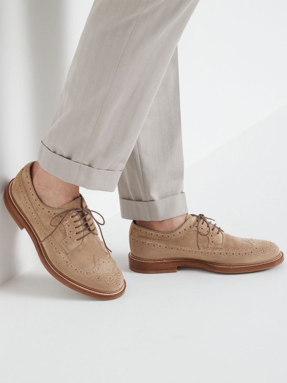 decorative-stitching leather shoes - 5