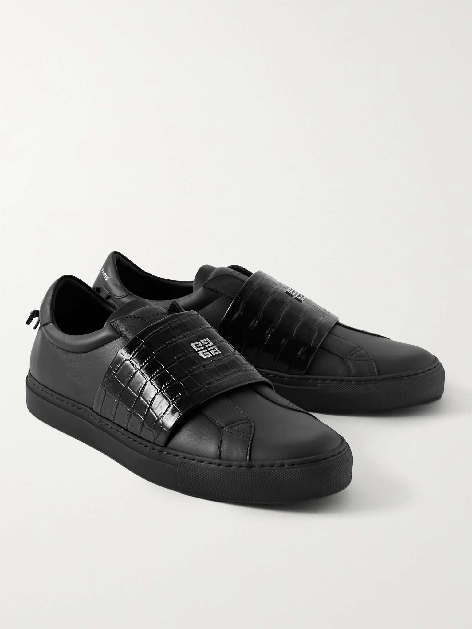 Urban Street Smooth and Croc-Effect Leather Slip-On Sneakers - 4