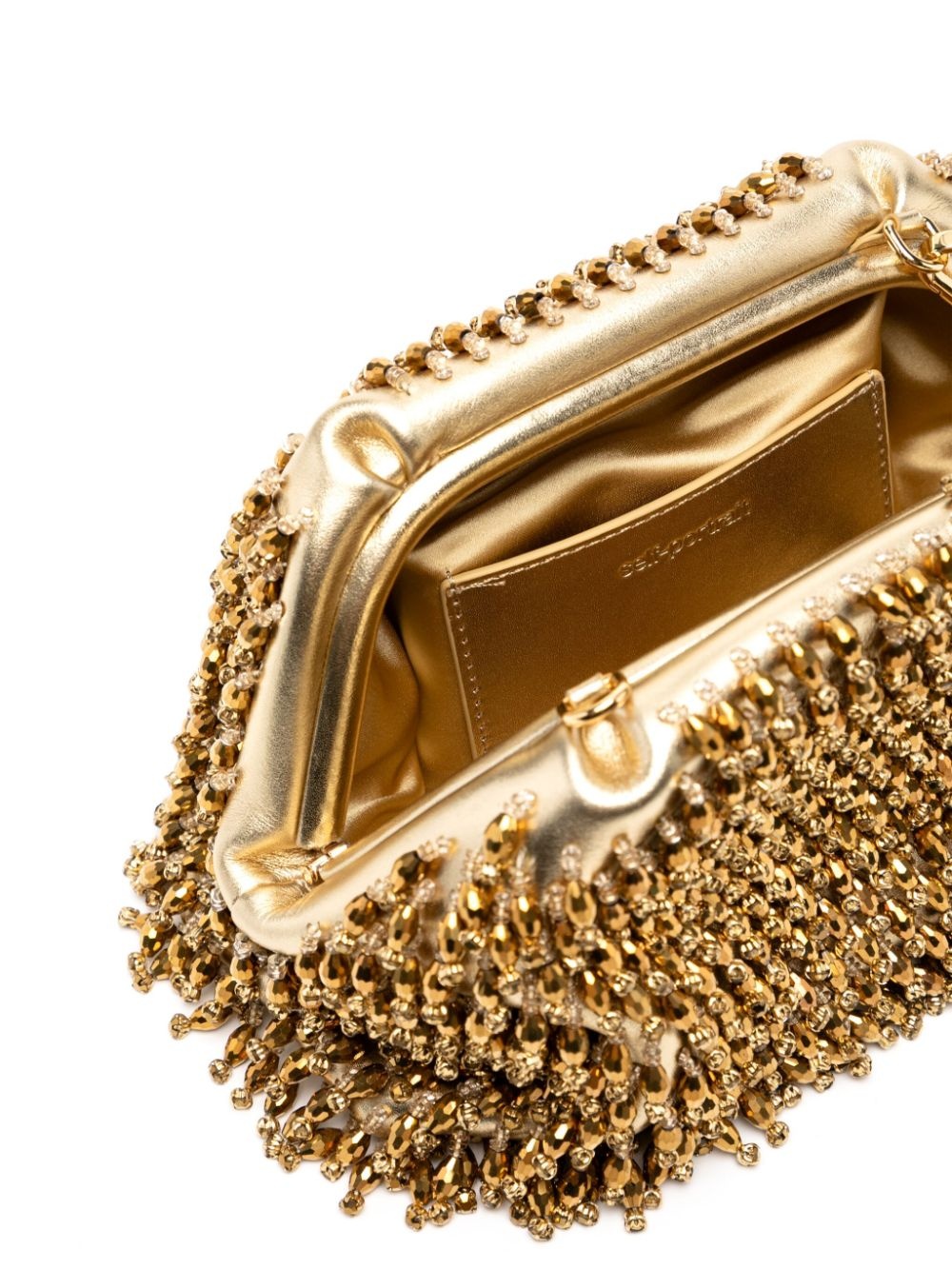 crystal embellishment clutch bag - 5