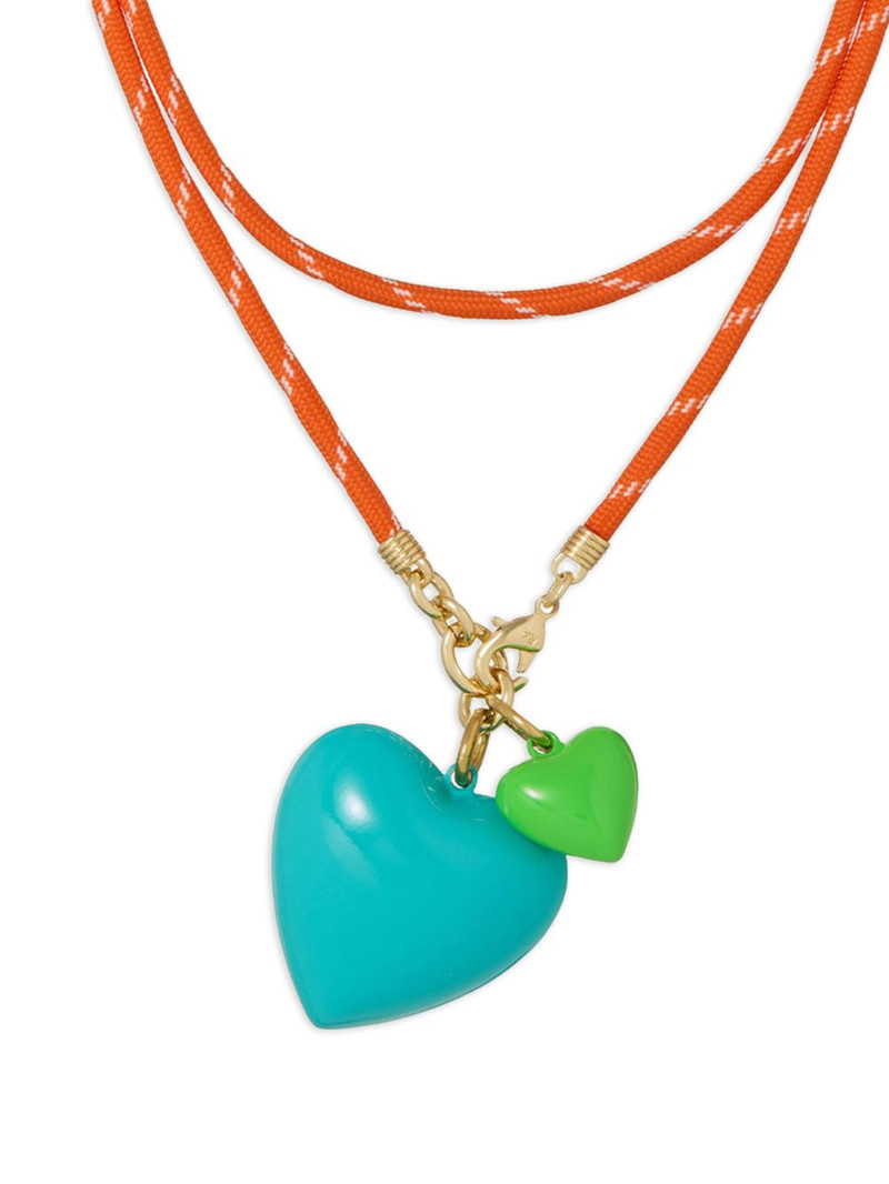 ROXANNE ASSOULIN Happy Cord heart-pendant necklace outlook