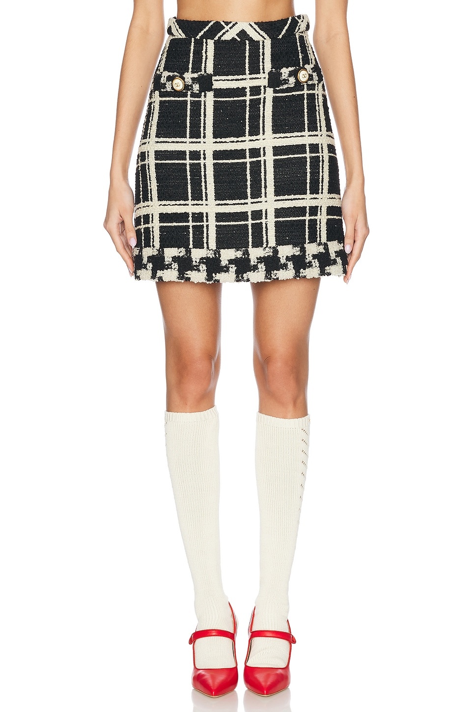 Check Tweed Skirt - 1