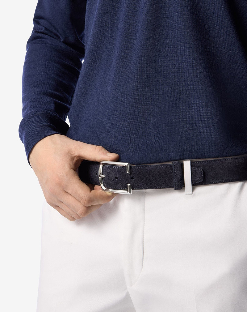 CORNELIANI Blue suede belt outlook
