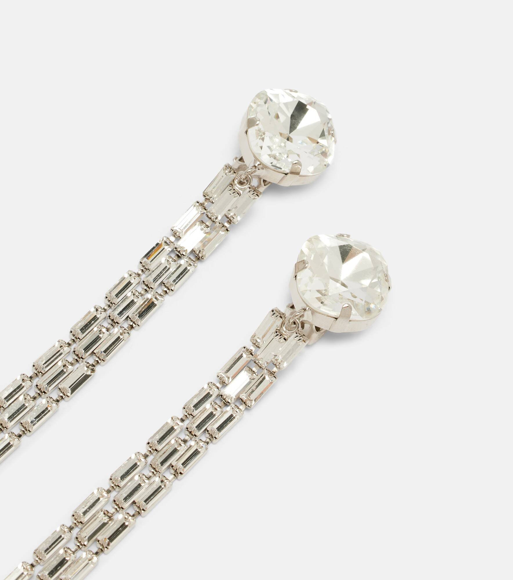 Fringed clip-on drop earrings - 4