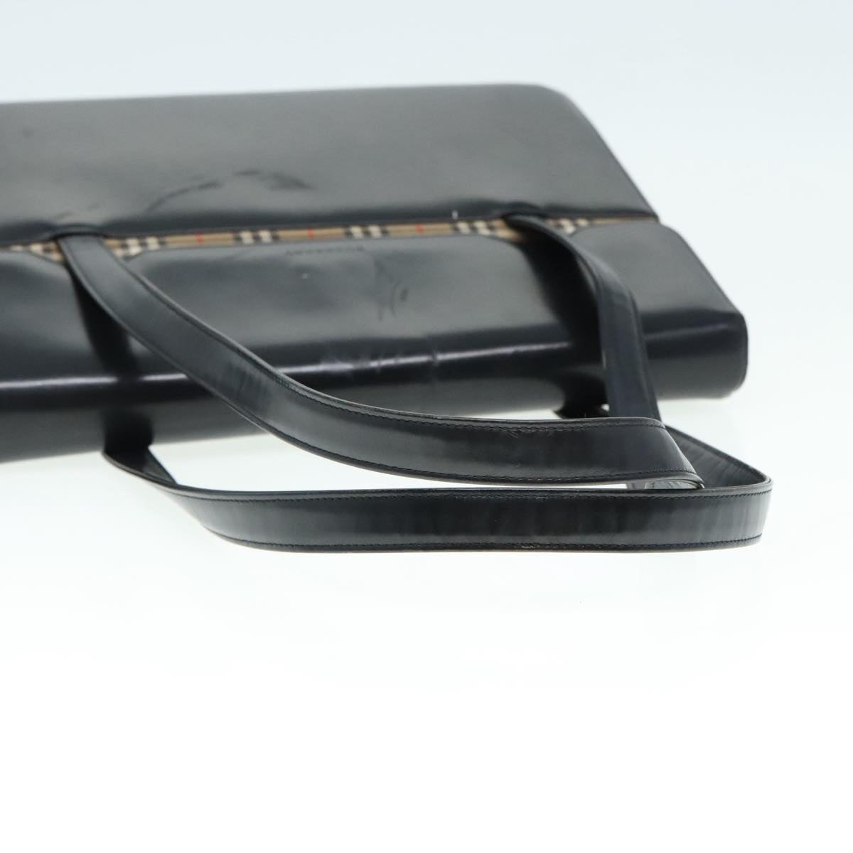 Burberry Shoulder Bag Leather Black Silver - 7