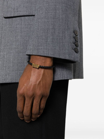 Alexander McQueen Seal-logo leather bracelet outlook