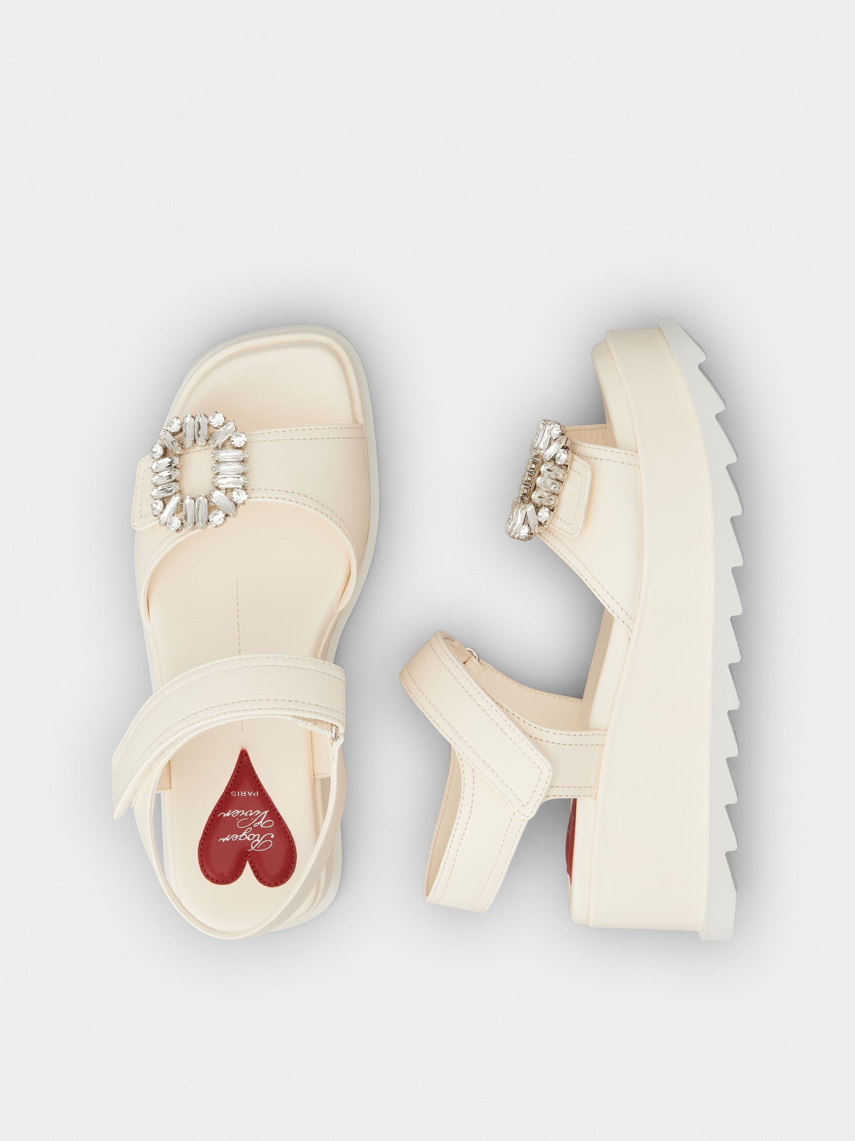 Slidy Viv' Wedge Sandals in leather - 4