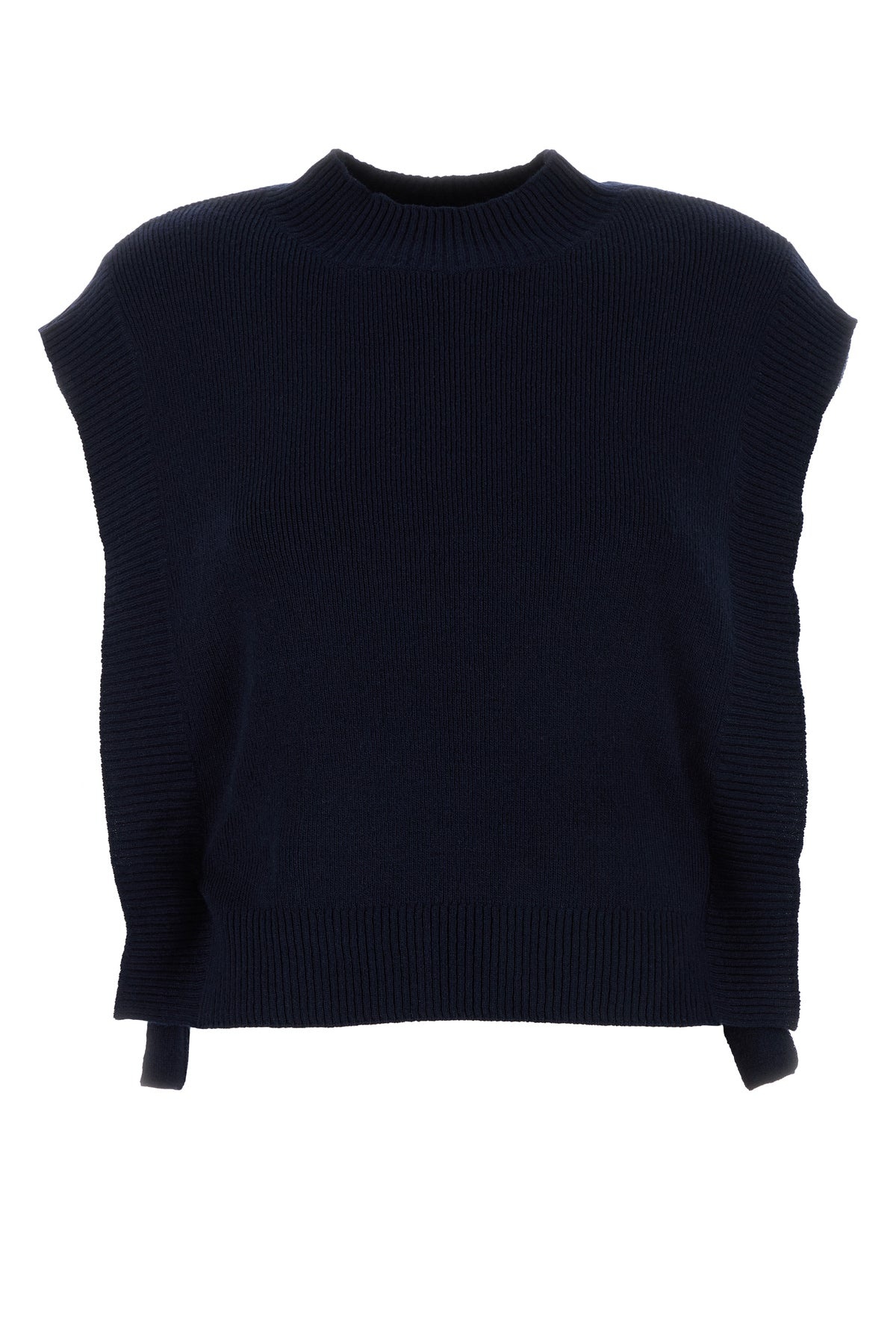 Navy blue wool Mathilde vest - 1