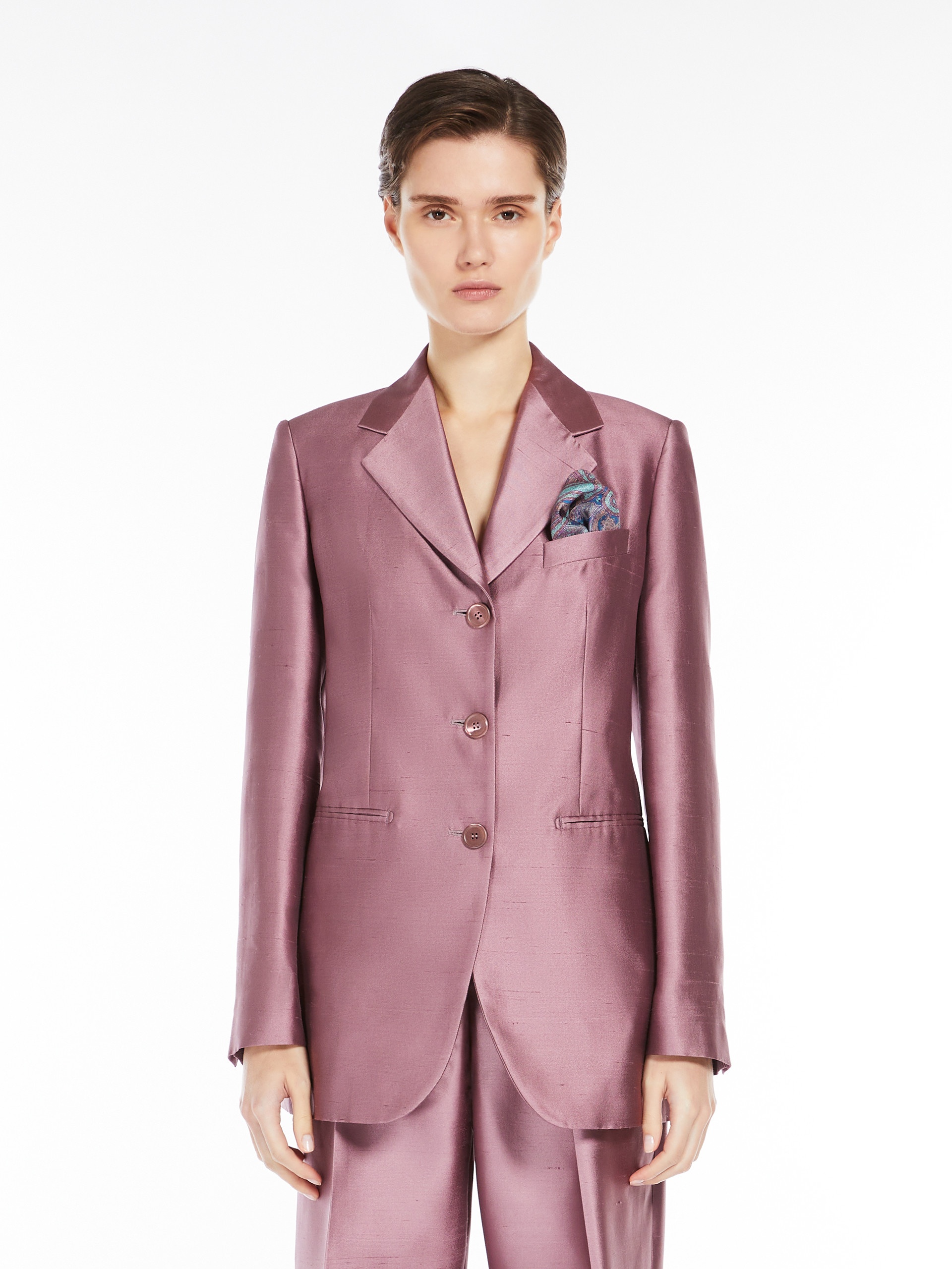 MALAGA Blazer in silk shantung and cotton - 3