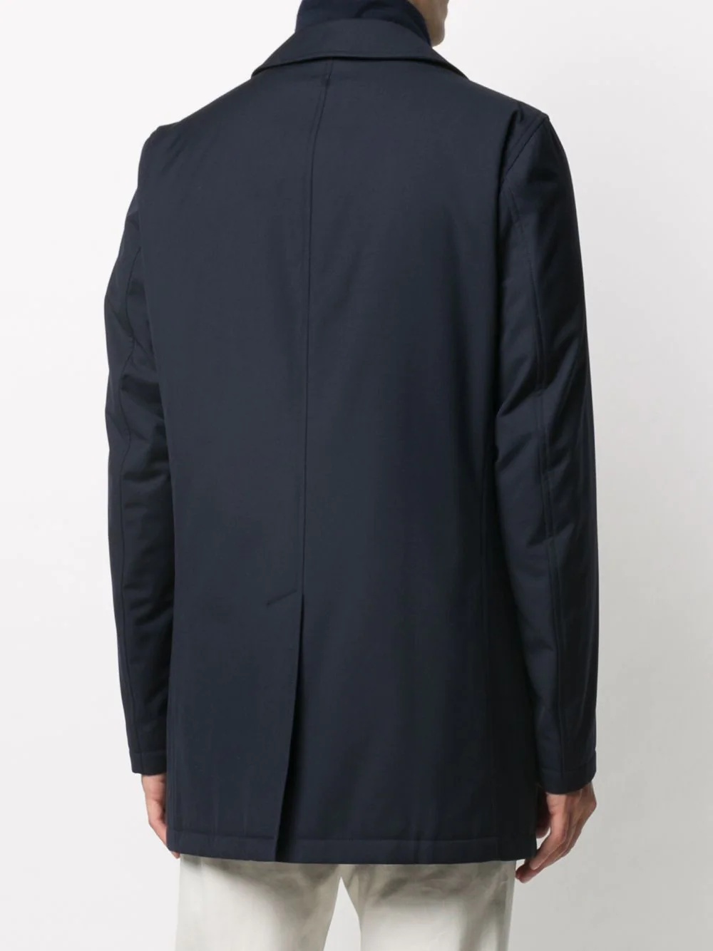 single-breasted mid-length coat - 4