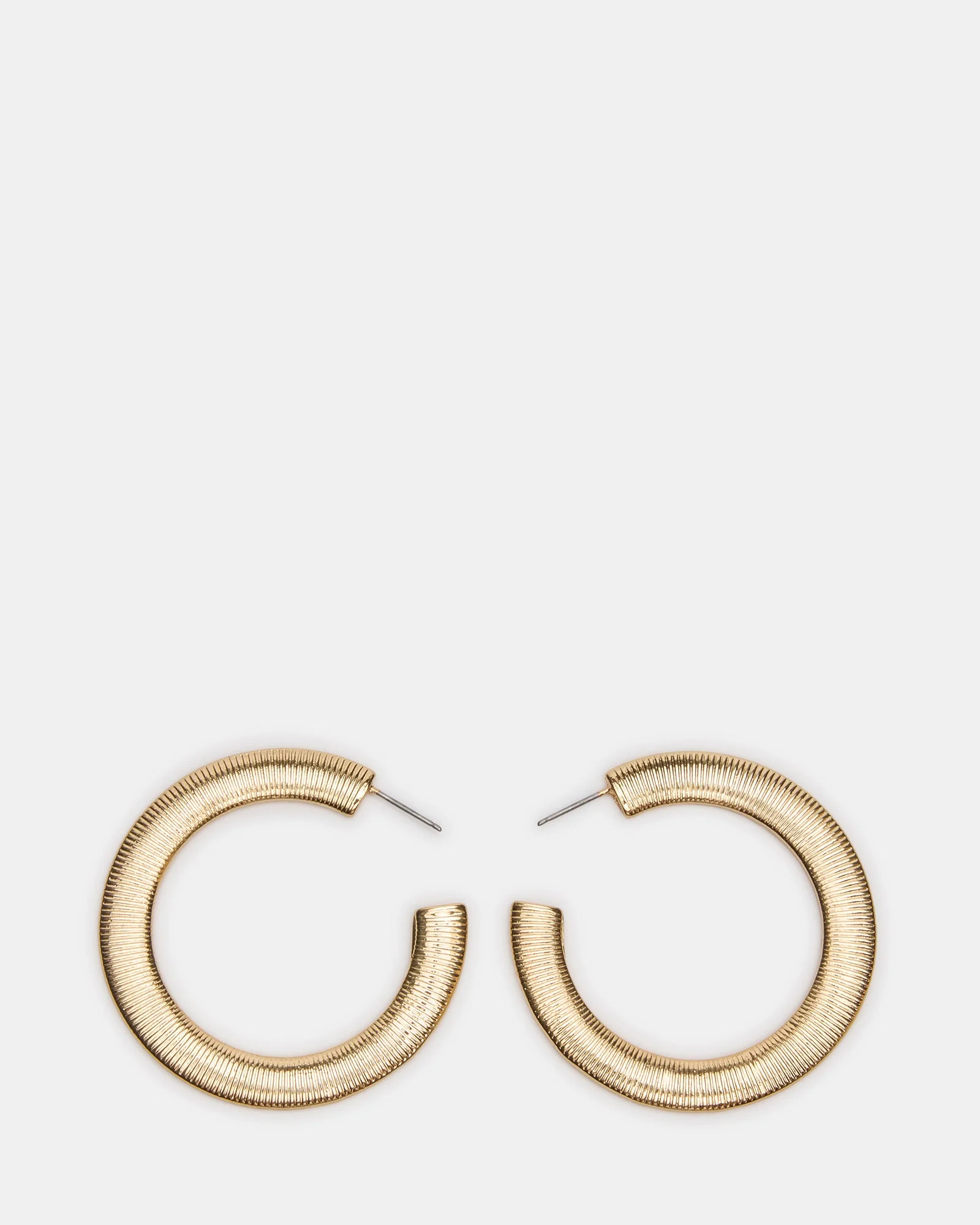 TEXTURED HOOP EARRINGS GOLD - 1