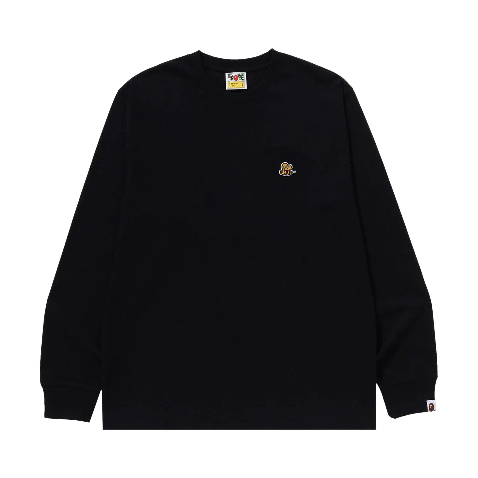 BAPE Bee One Point Long-Sleeve Tee 'Black' - 1