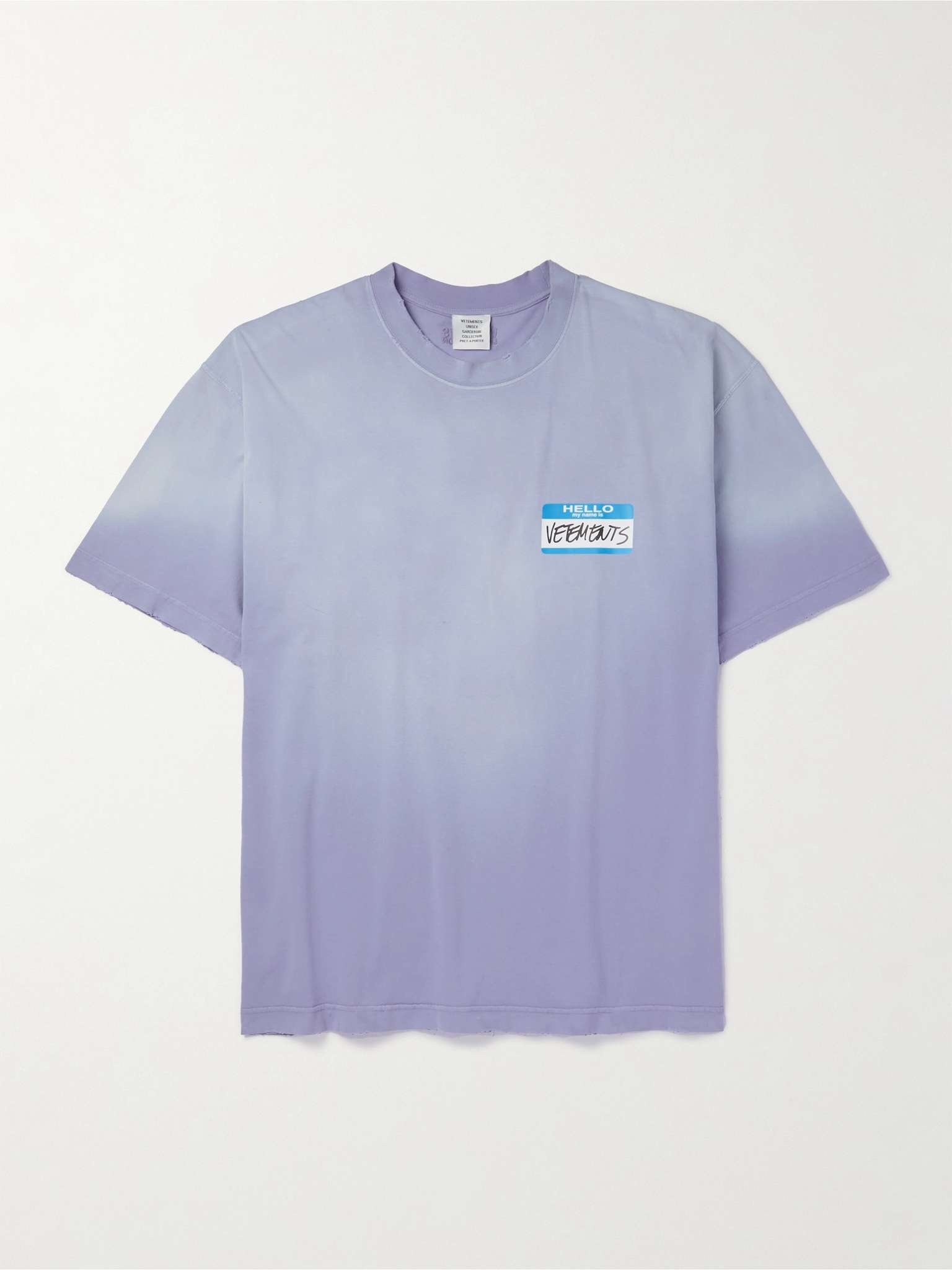 Oversized Distressed Logo-Print Cotton-Jersey T-shirt - 1