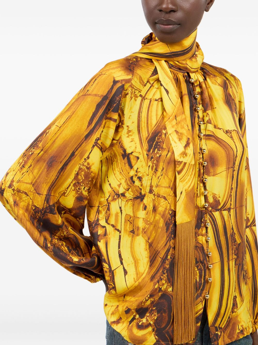scarf-detail blouse - 3