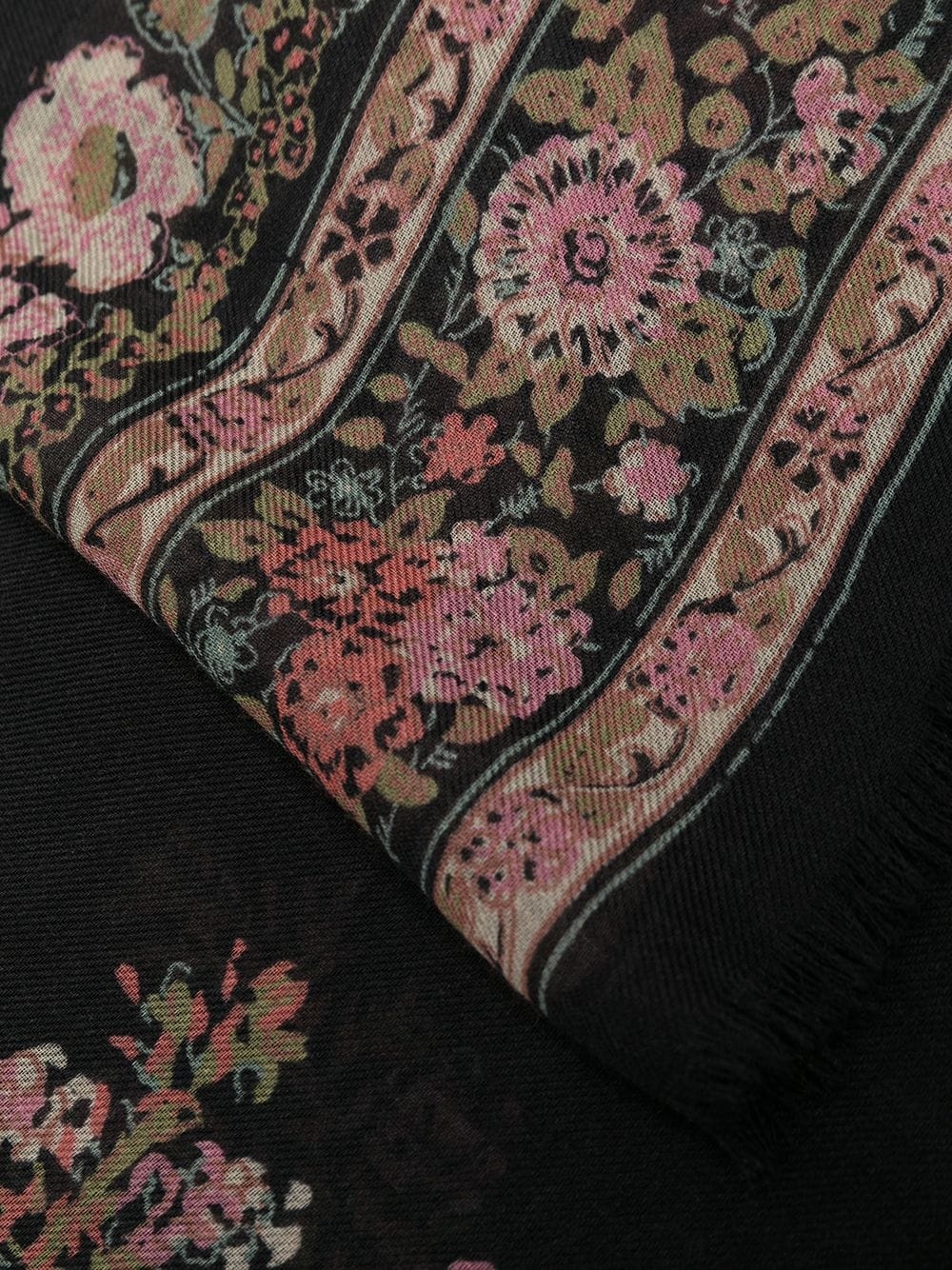 floral print cashmere scarf - 3