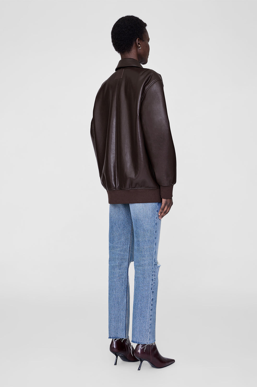 Kelanie Jacket - Deep Brown Recycled Leather - 3