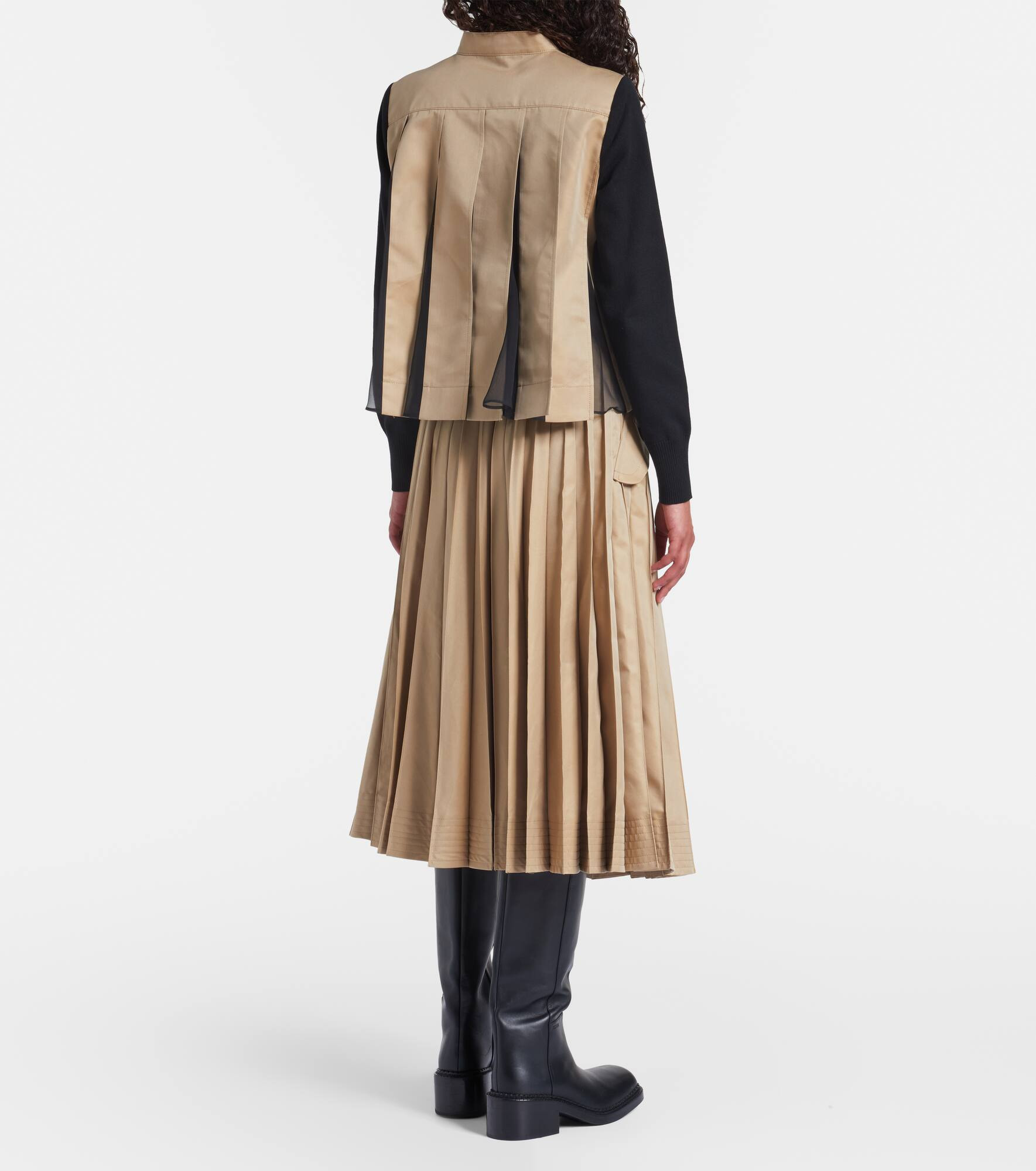 Cotton-blend gabardine cardigan - 3