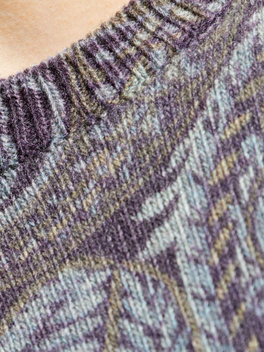 paisley ribbed wool sweater - 5