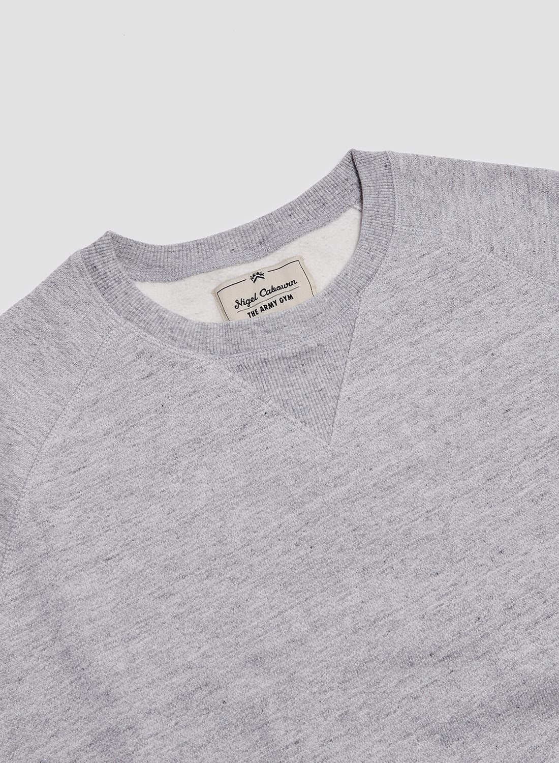 Embroidered Arrow Crew in Grey Marl - 5