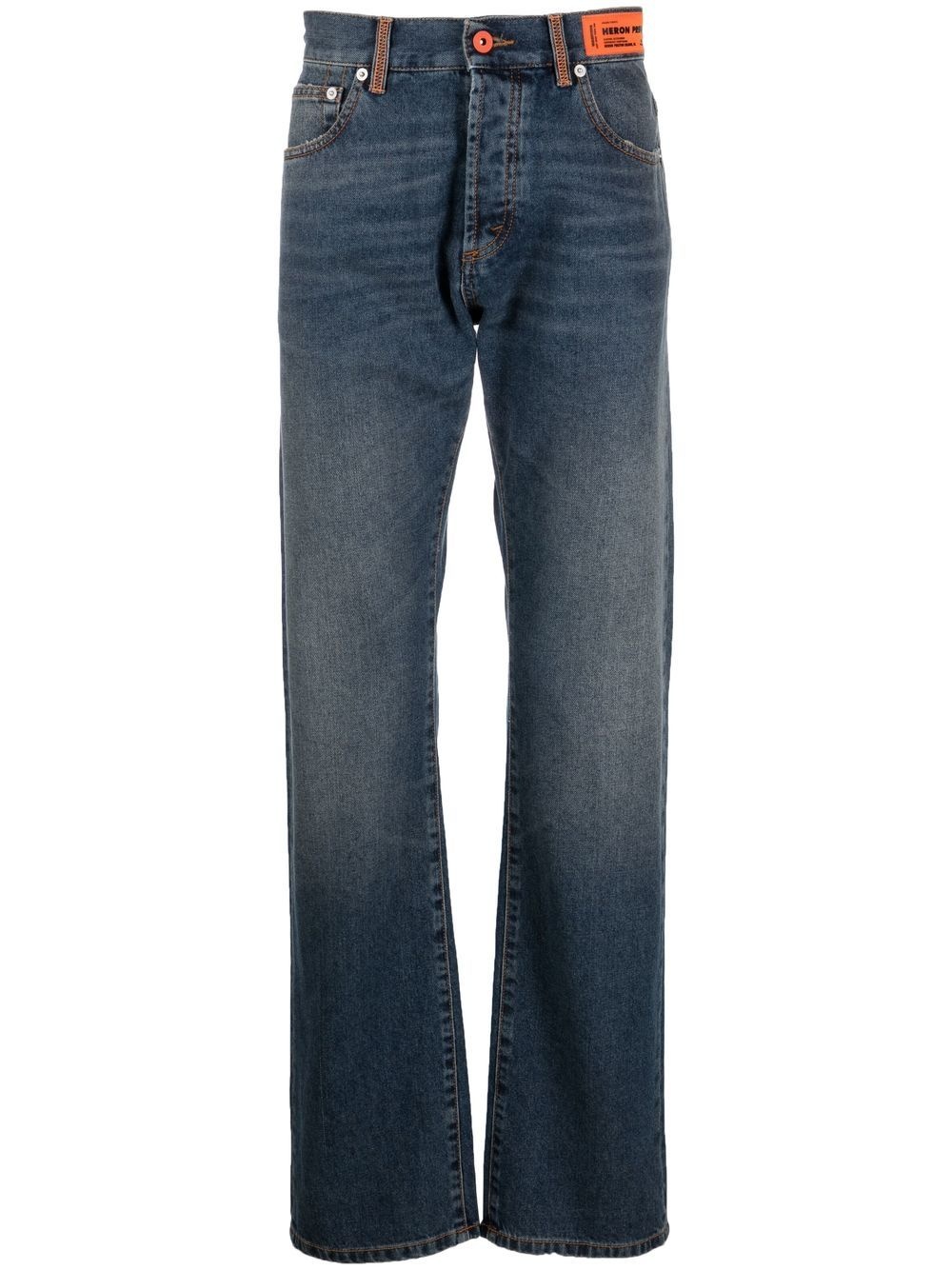 high-rise straight-leg jeans - 1