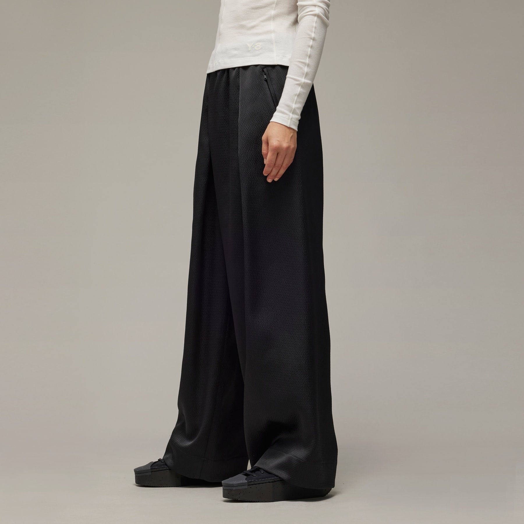 Y-3 Wide Leg Tech Seersucker Pants - 4