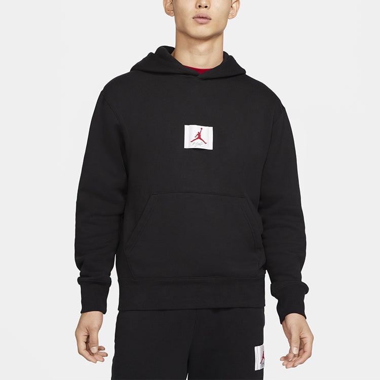 Air Jordan Flight Logo Casual Sports Fleece Lined Pullover Black CZ8261-010 - 4