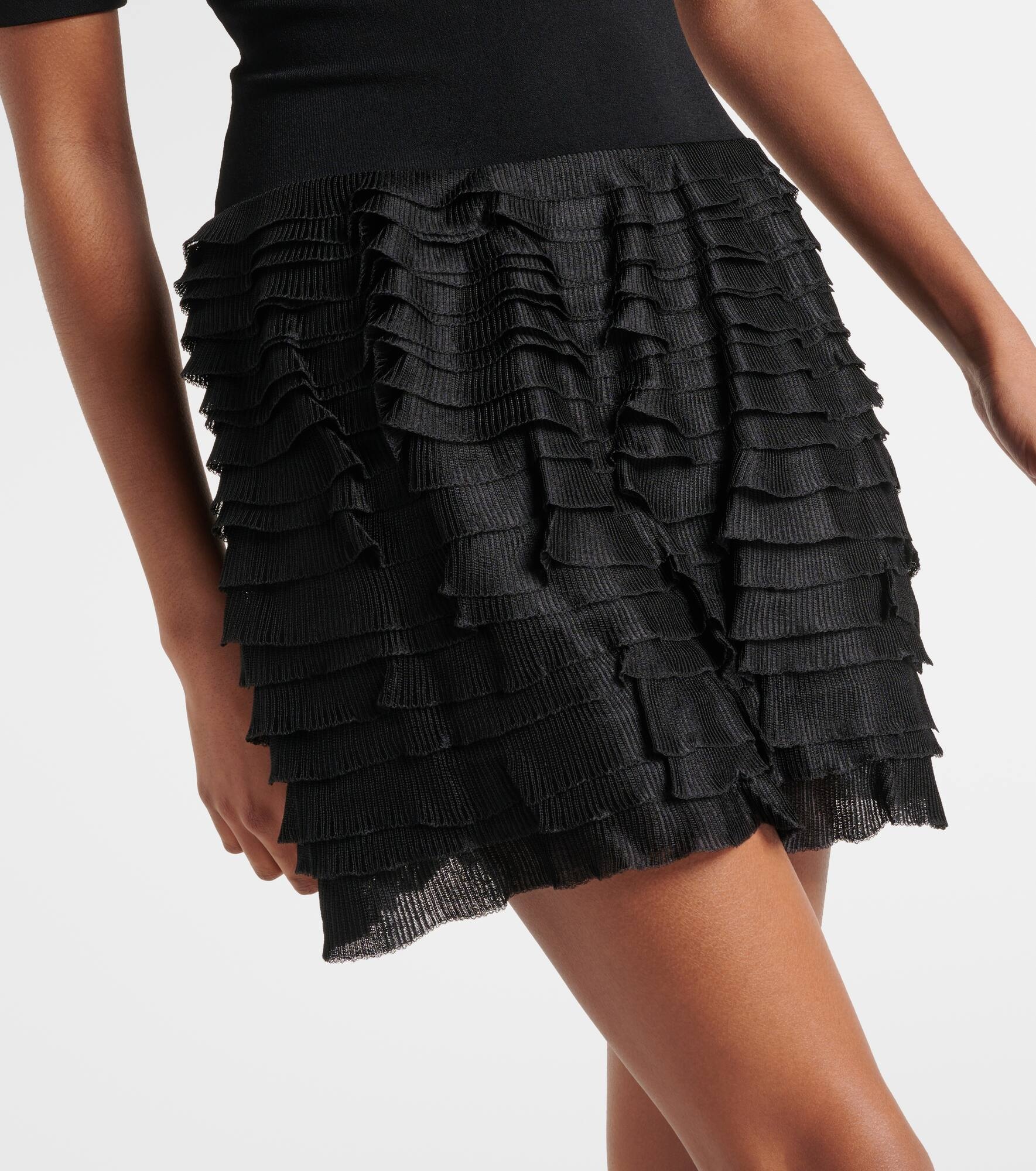 Ruffled high-neck jersey minidress - 5