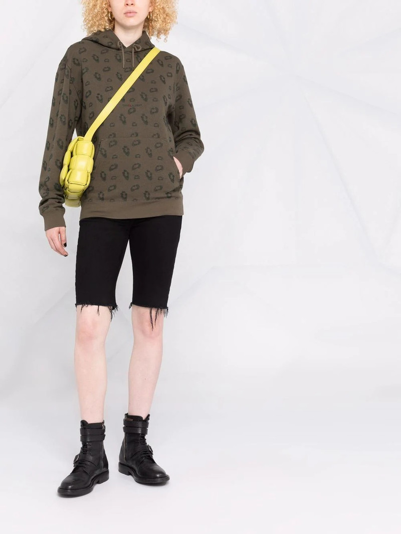 SAINT LAURENT logo-print long-sleeve hoodie outlook