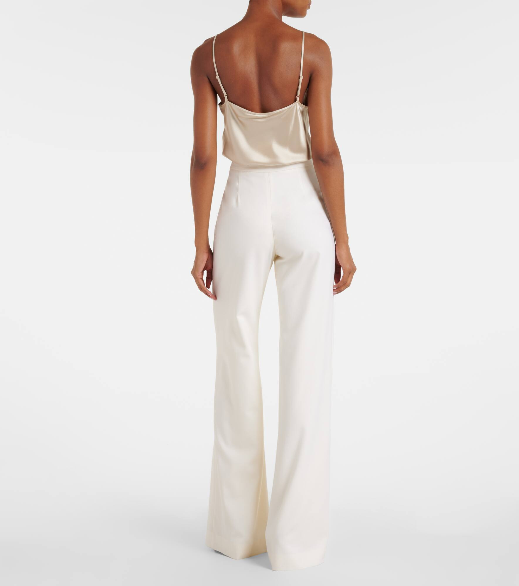 Pleated wool-blend wide-leg pants - 3