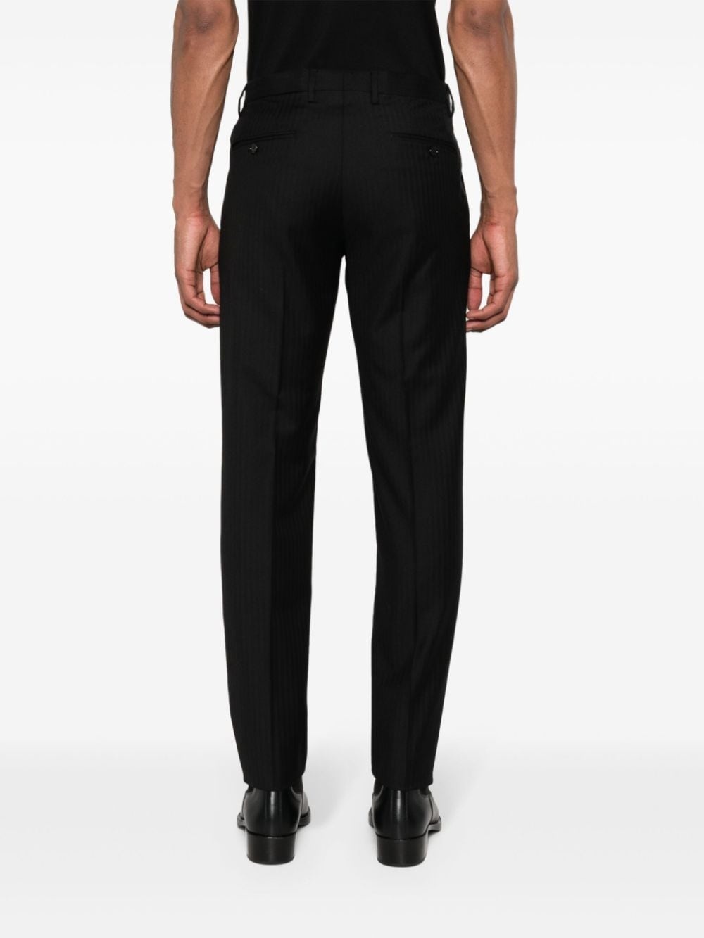 pressed-crease wool trousers - 4