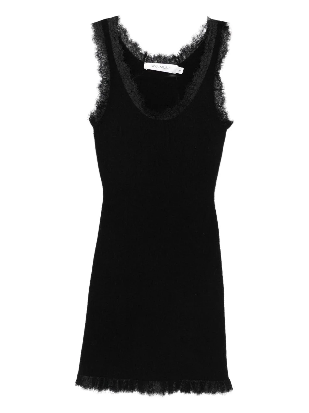 lace-trim mini dress - 1