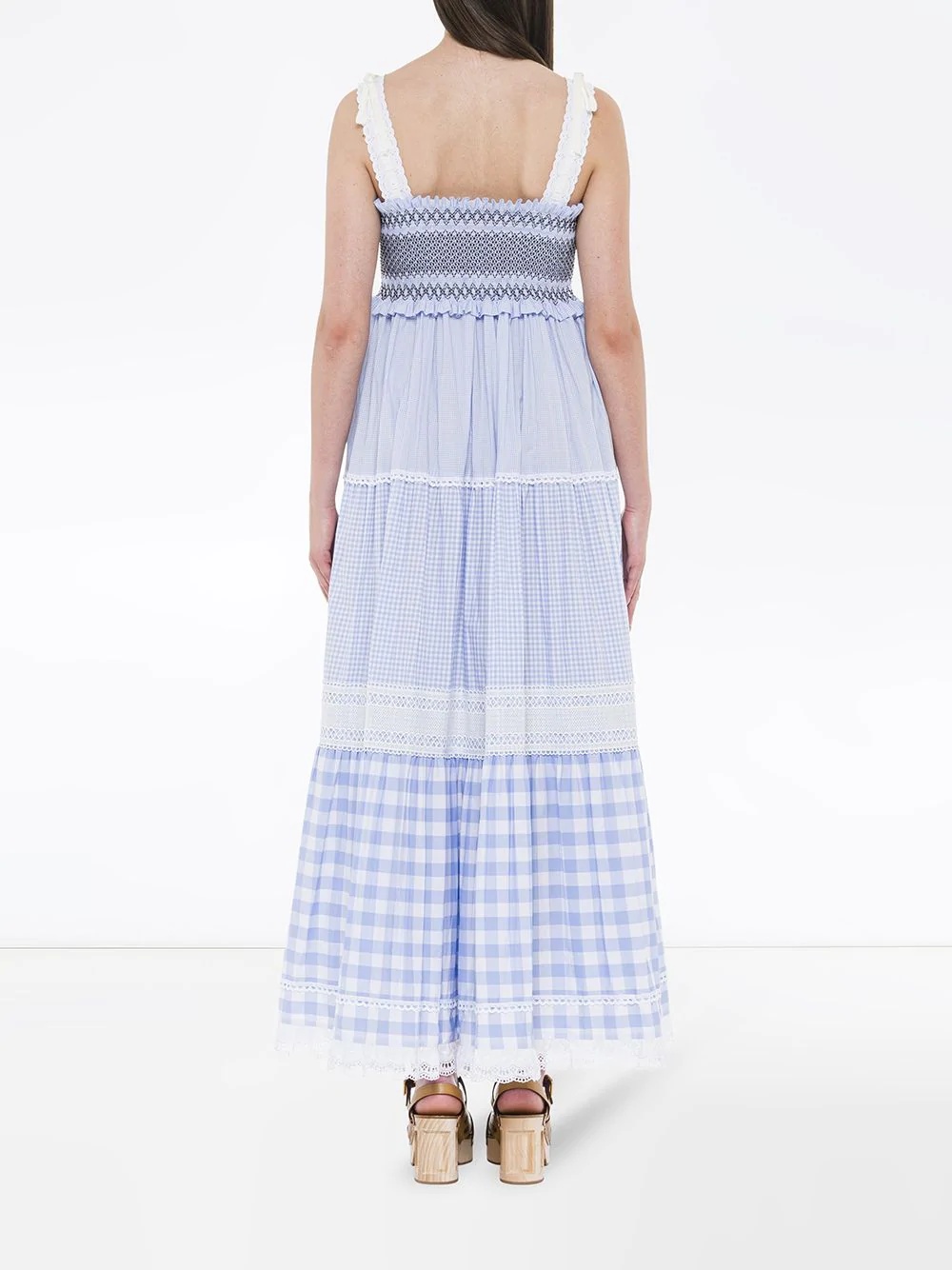 embellished gingham check dress - 4