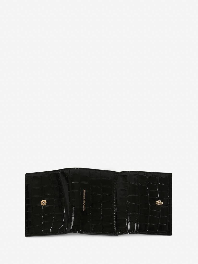 Women's Trifold Wallet in Black - 5