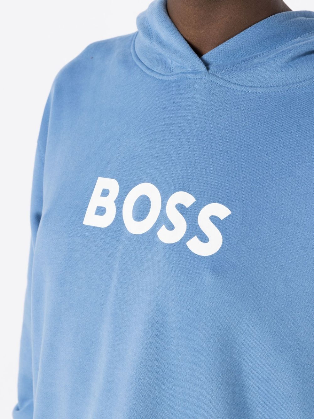 logo-print cotton hoodie - 5