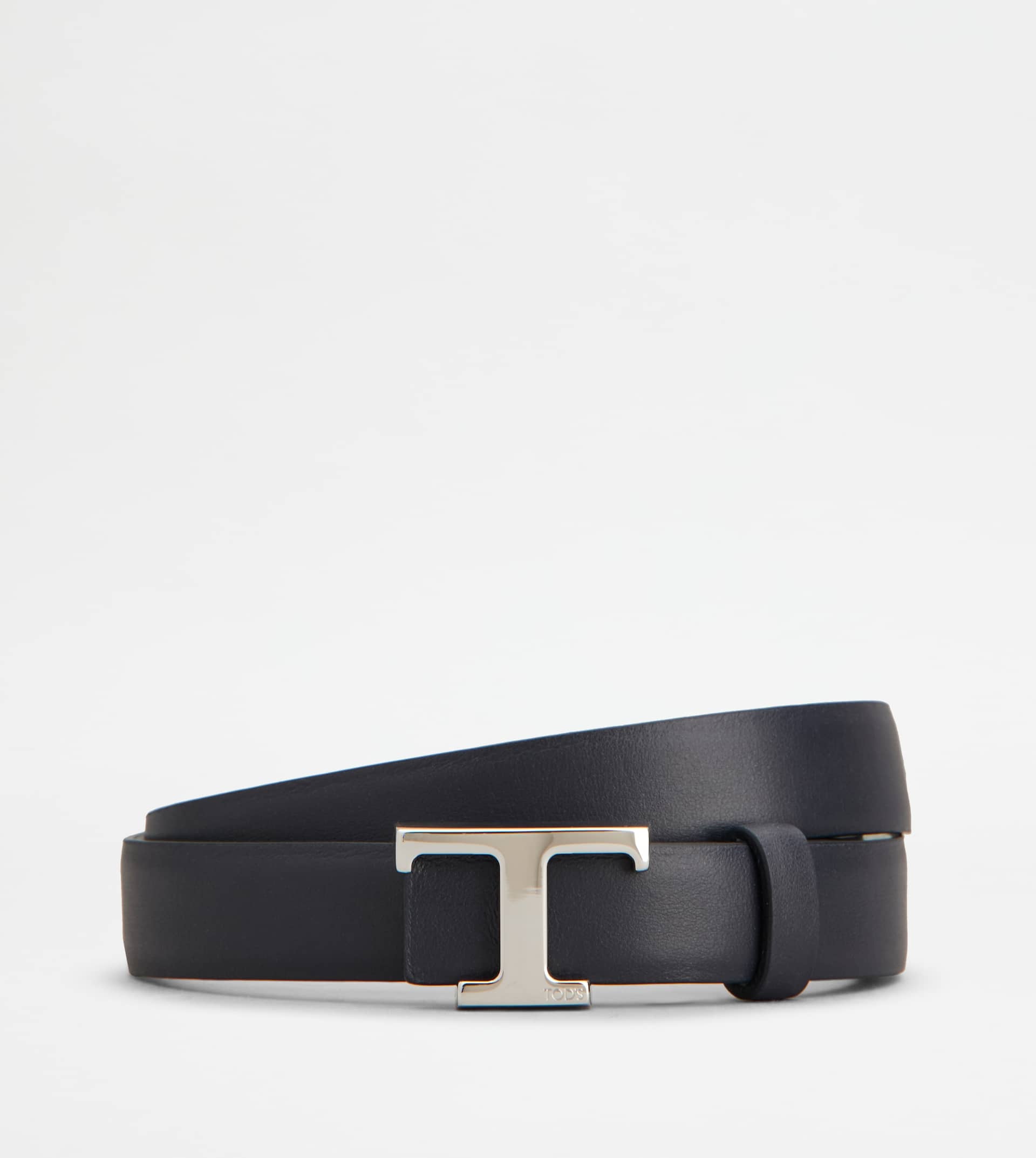 T TIMELESS REVERSIBLE BELT IN LEATHER - GREY, BLUE - 2