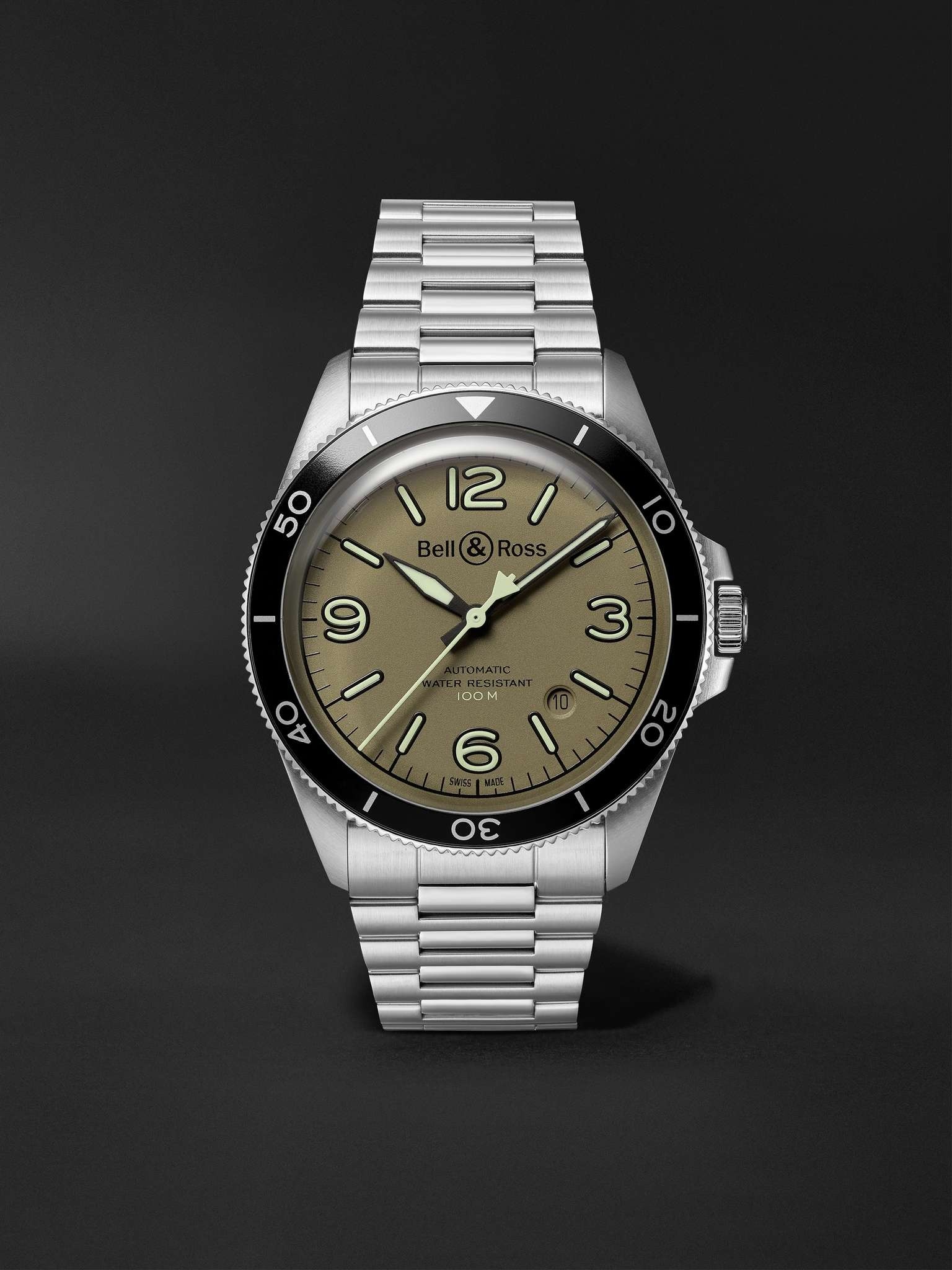 BR V2-92 Military Green Automatic 41mm Stainless Steel Watch, Ref. No. BRV292-MKA-ST/SST - 1