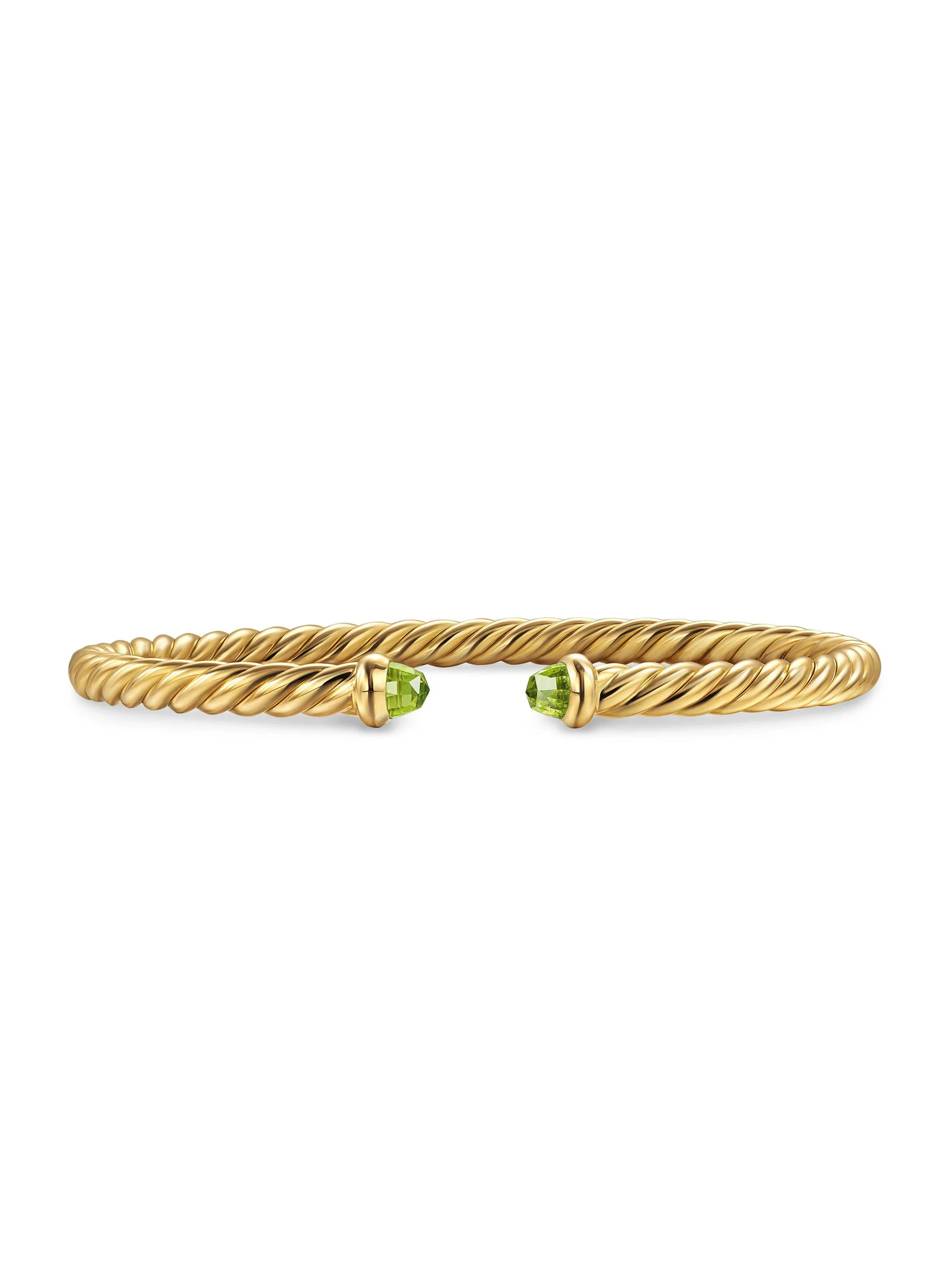 Women's Cablespira Flex Bracelet in 18K Yellow Gold - Peridot - 1