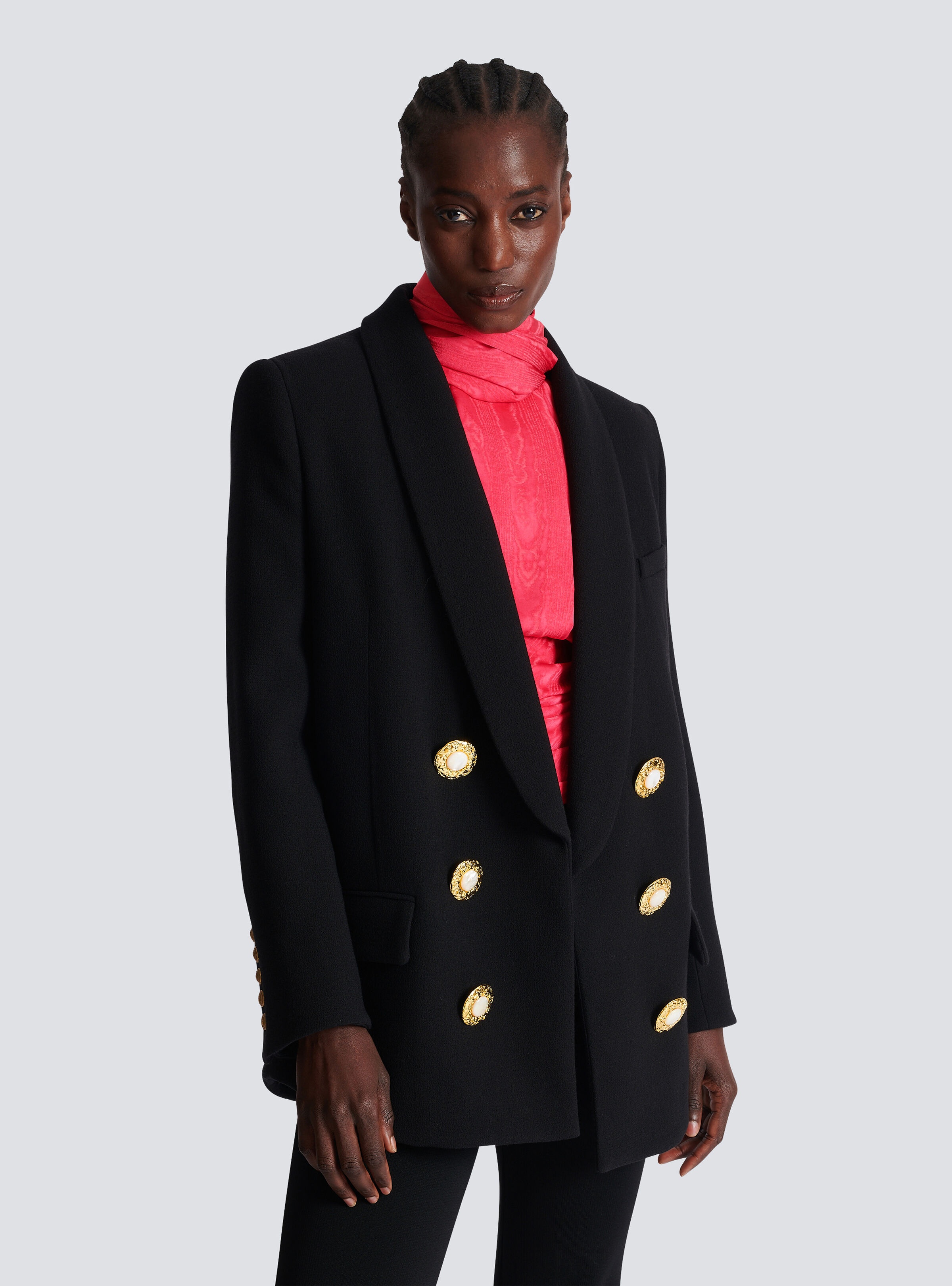 Crepe jacket with a shawl collar - 7