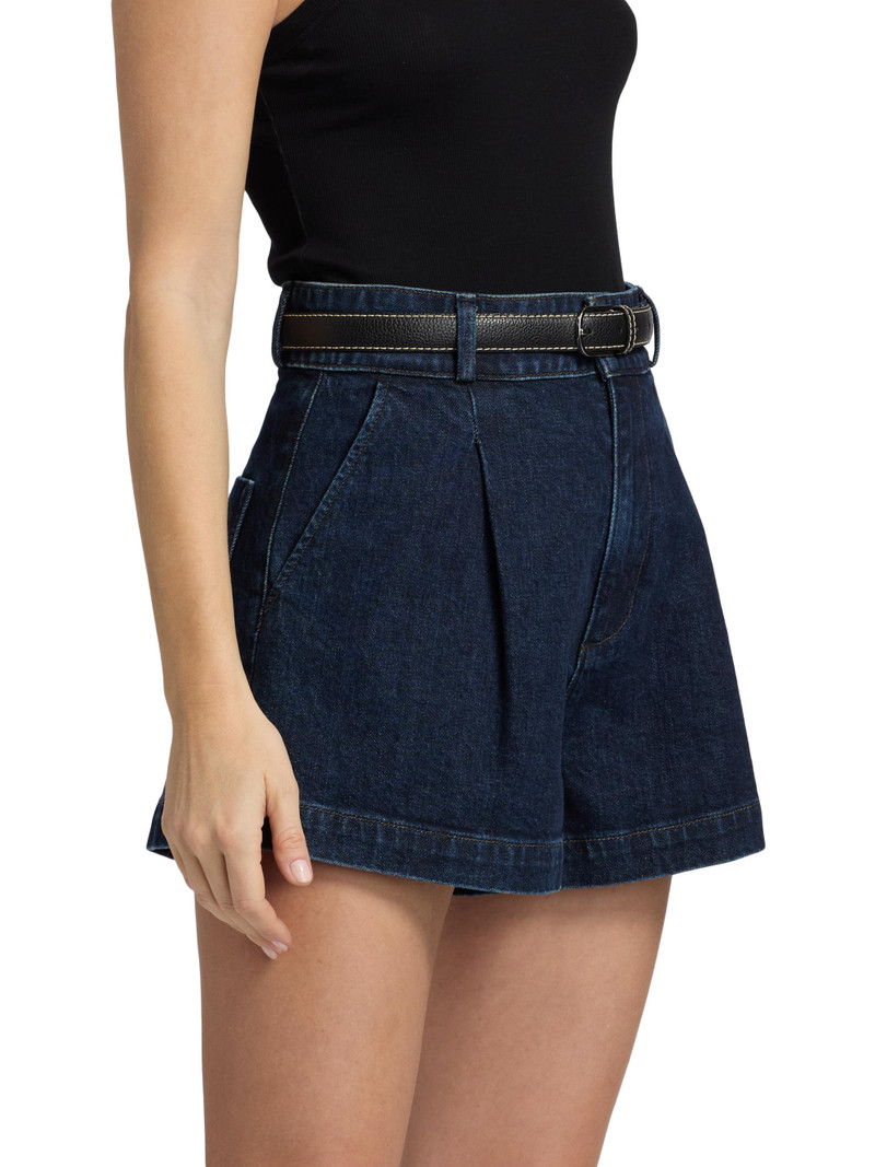 Women's Camille Pleated Denim Shorts - Ballast 4