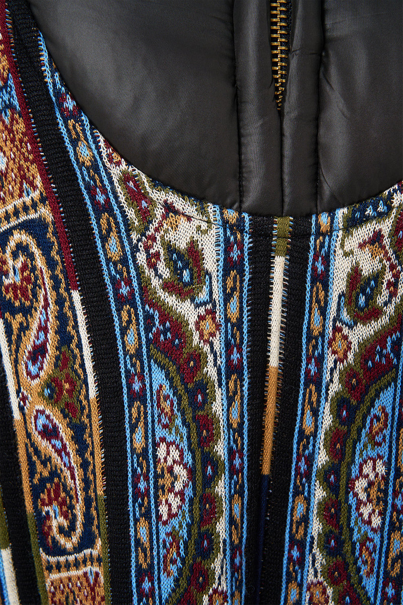 QUILTED COLLAR KNIT PONCHO 8