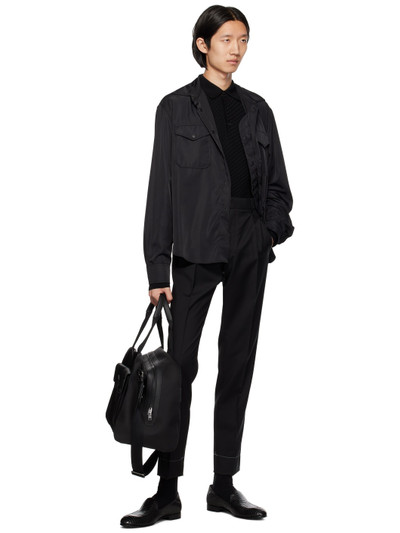 Brioni Black Pleated Trousers outlook
